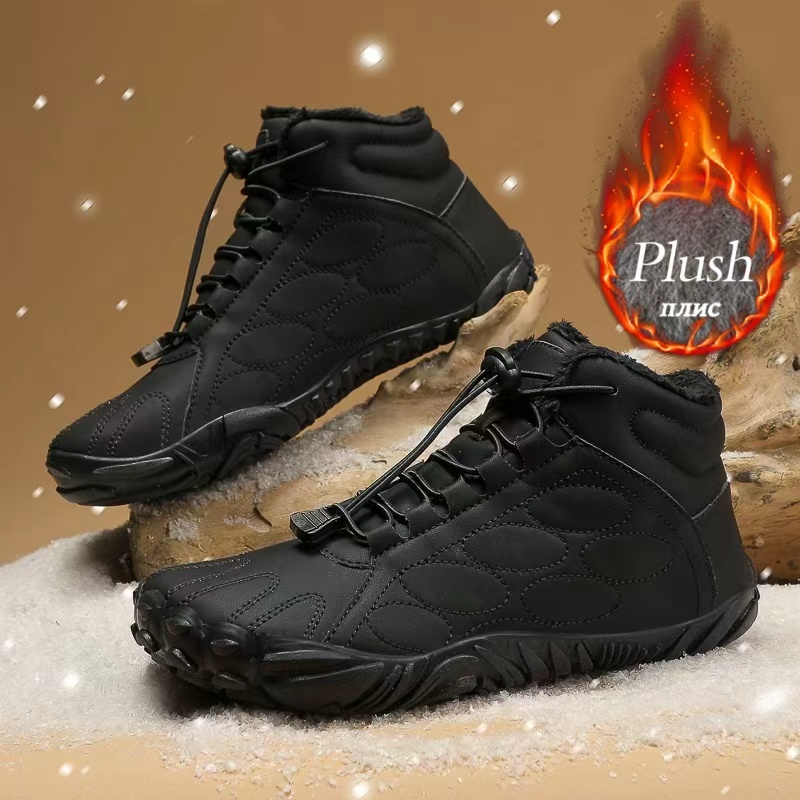 Image of Men's Lined High- Boots Designed For Cold Outdoor . The Plush Lining Feet Warm, While -slip Outsole Grips Icy Terrain. Snow, Perfect For Hiking, Camping, And Work Sites