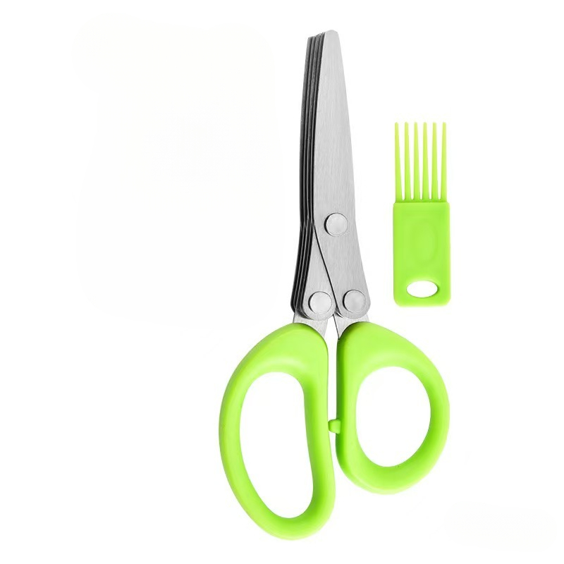 TEMU Stainless Steel Kitchen Scissors - Multifunctional Onion And Chopper, Suitable For Bbq And Indoor Use - Durable, Safe, With Built-in Cleaner,