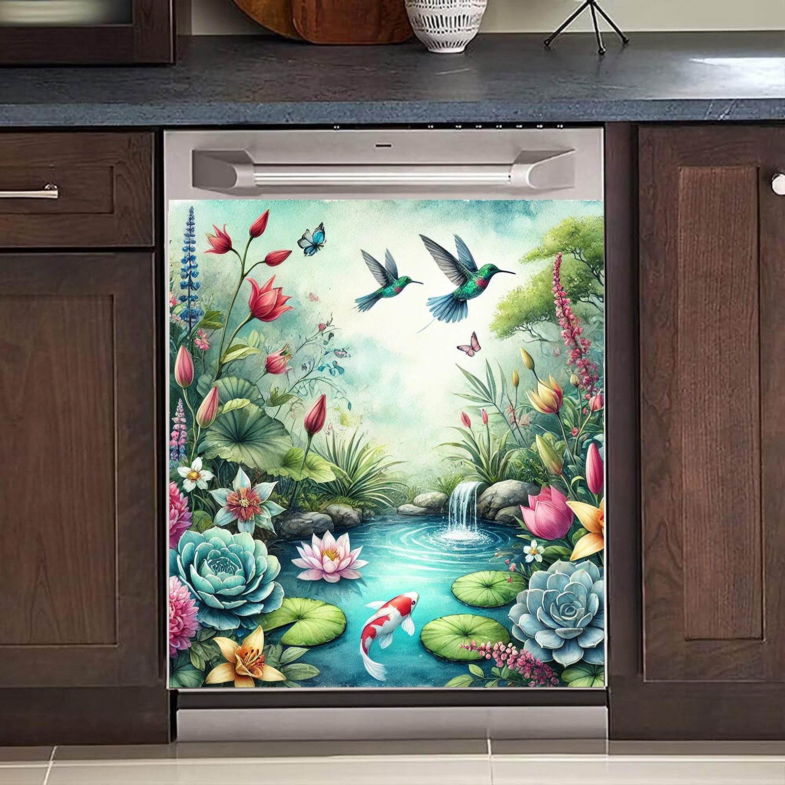 

Other Wall Stickers And Wall Decorations Spring Floral Themed Magnetic Dishwasher Door Cover - Easy To Clean, Required - Great For Kitchen And Home Decor