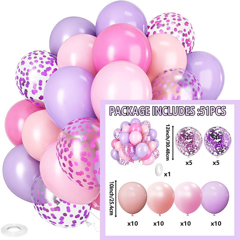 TEMU Kit de 51 piezas para de corona de globos para de , globos de látex rosa y y globos de , para fiestas de con temática de princesa, , Halloween,