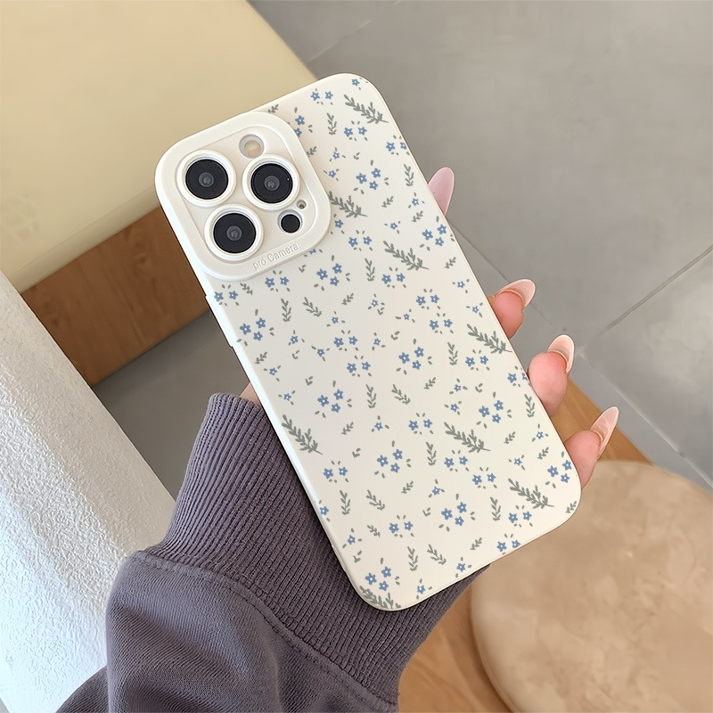 TEMU 1pc de coque de téléphone avec un motif floral et des branches blanches avec des yeux d', avec des découpes précises, adaptée pour la série
