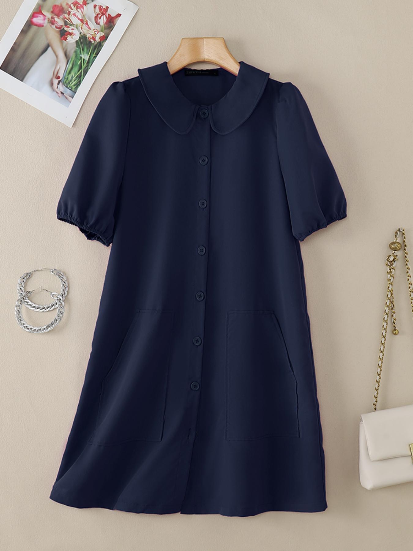 a easy summer mini shirt dress women featuring