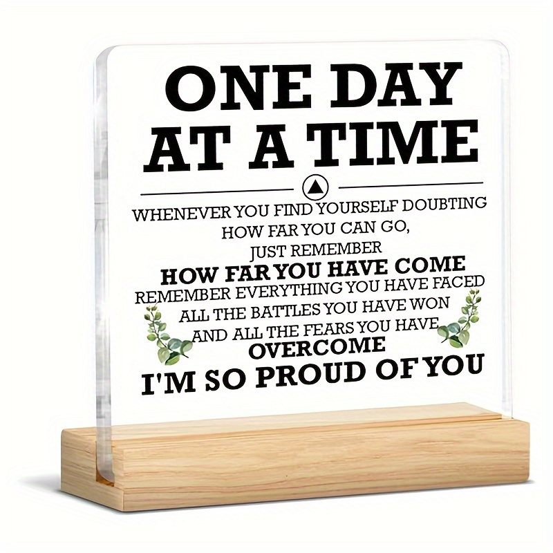 TEMU 2d Flat - [2d Flat] An Inspirational Desktop Decoration - A Transparent Acrylic Sign Suitable For Alcohol Recovery, Counseling, Or