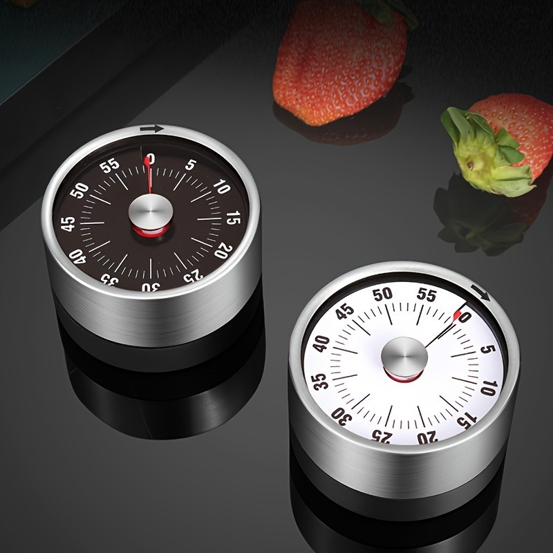 

Stainless Steel Kitchen Timer With Magnet, 60-minute Mechanical Countdown, No Battery Needed, For Cooking, Study, Alarm , Ideal For Baking, Fitness, Beauty Routine, Rest Tracking - Multi-scene Use