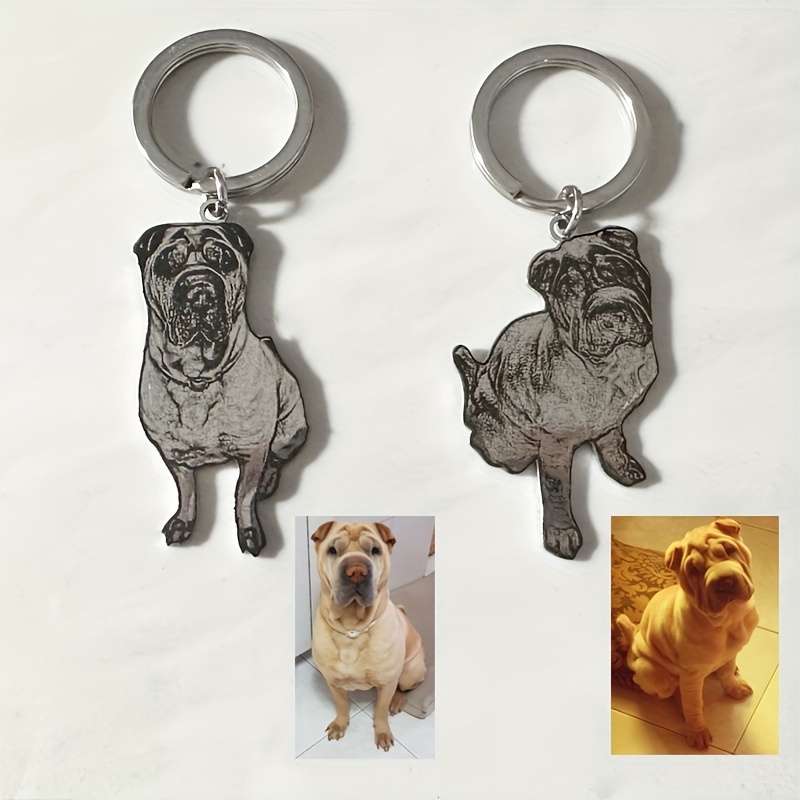 1 Personalized Pet Photo Keychain - Custom Dog and Cat Picture Keyring, Made of Durable Stainless Steel, an Ideal Gift for Pet Lovers, Perfect for Thanksgiving, Mother's Day, and Back-to-school Season, a Cute Pet Accessory
