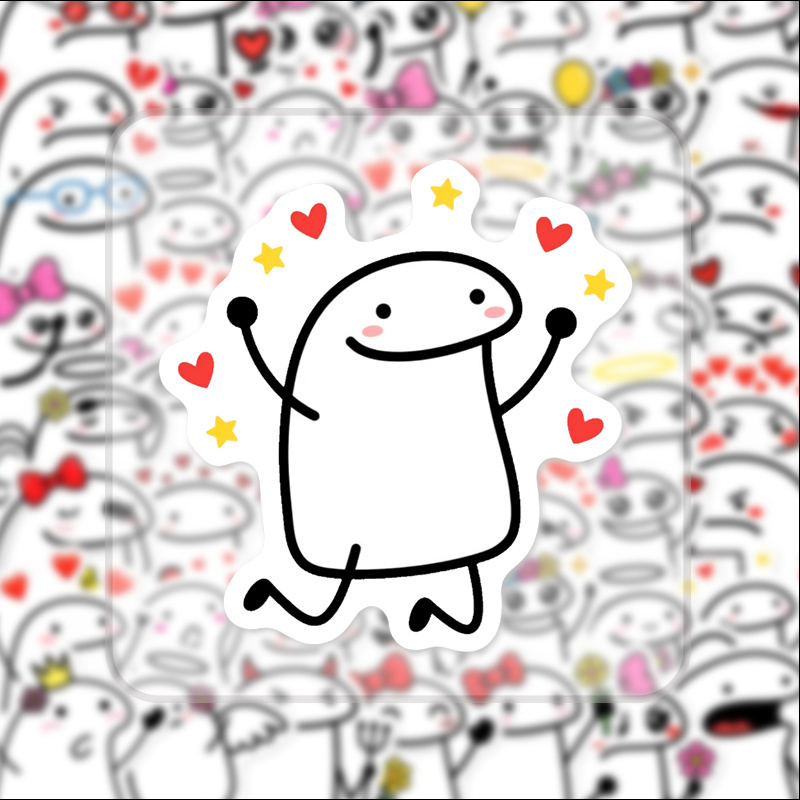 Image of 50 Cute Line-art Character Doodle Stickers, Suitable For Phone Decoration, Colorful Vinyl Stickers, Holiday Gifts