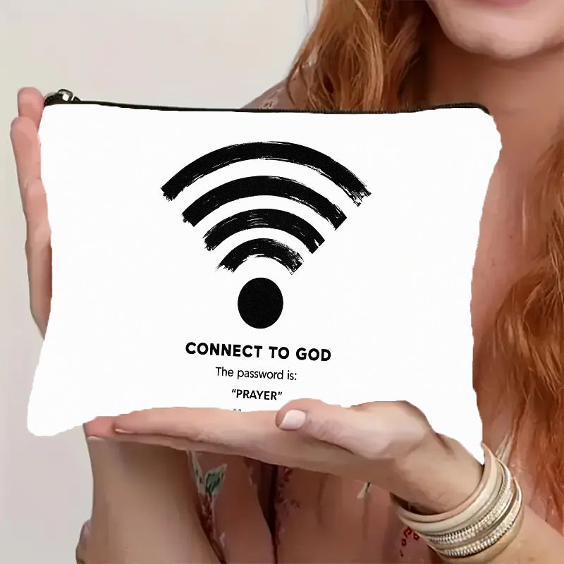 inspirierende christliche gebets-reißverschlusstasche – verbinde dich mit gott durch  -design & gebetspasswort-aufkleber - leichter glaubensbasierte reiseorganizer, langlebiger zipper verschluss, kompakte makeup/schreibwarentasche für frauen, männer, jugendliche - spirituelles geschenk (symbol & gebetsdesign) - bibelstudien essentials, betjournal accessoire - unisex christianesches geschenk （mehrfarbige optionen verfügbar）