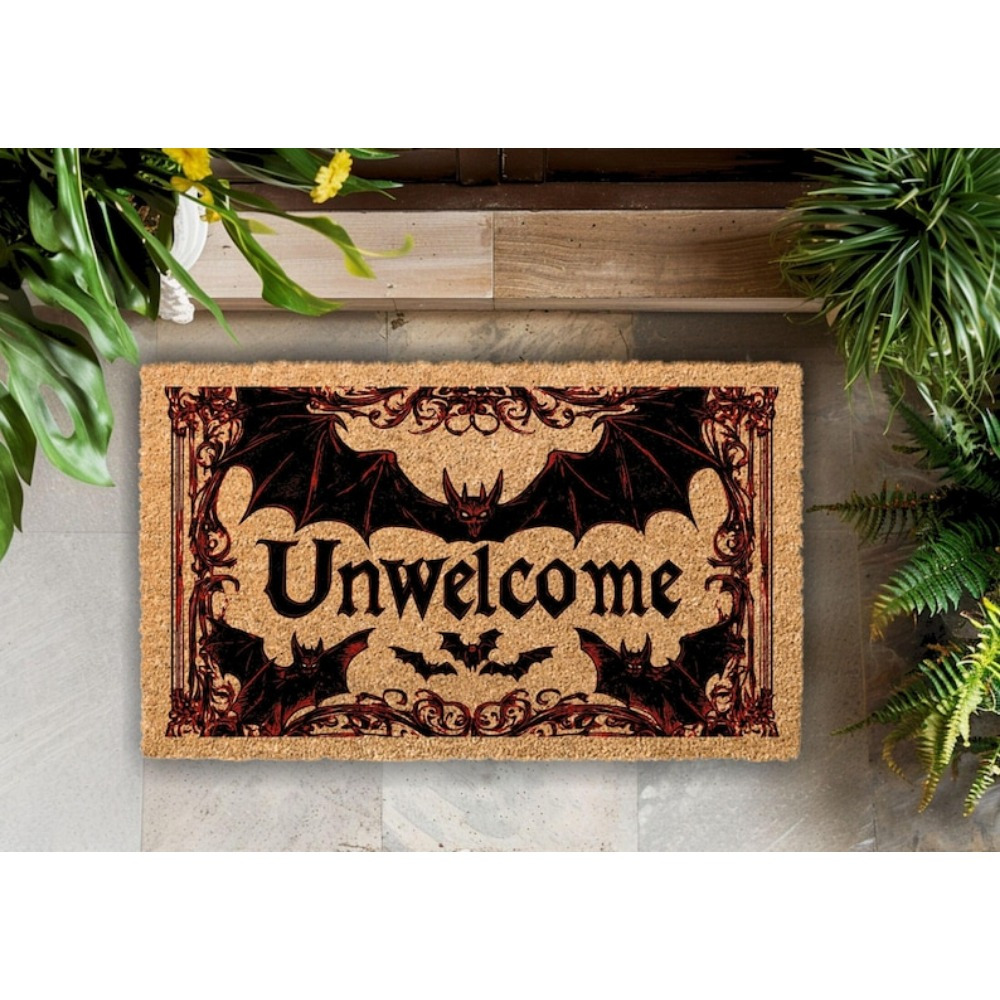 

1pc Gothic Bat , Hand Wash Only, Rubber & Polyester Fiber, Spooky Home Decor, Unique Gothic Style Doormat, Dark