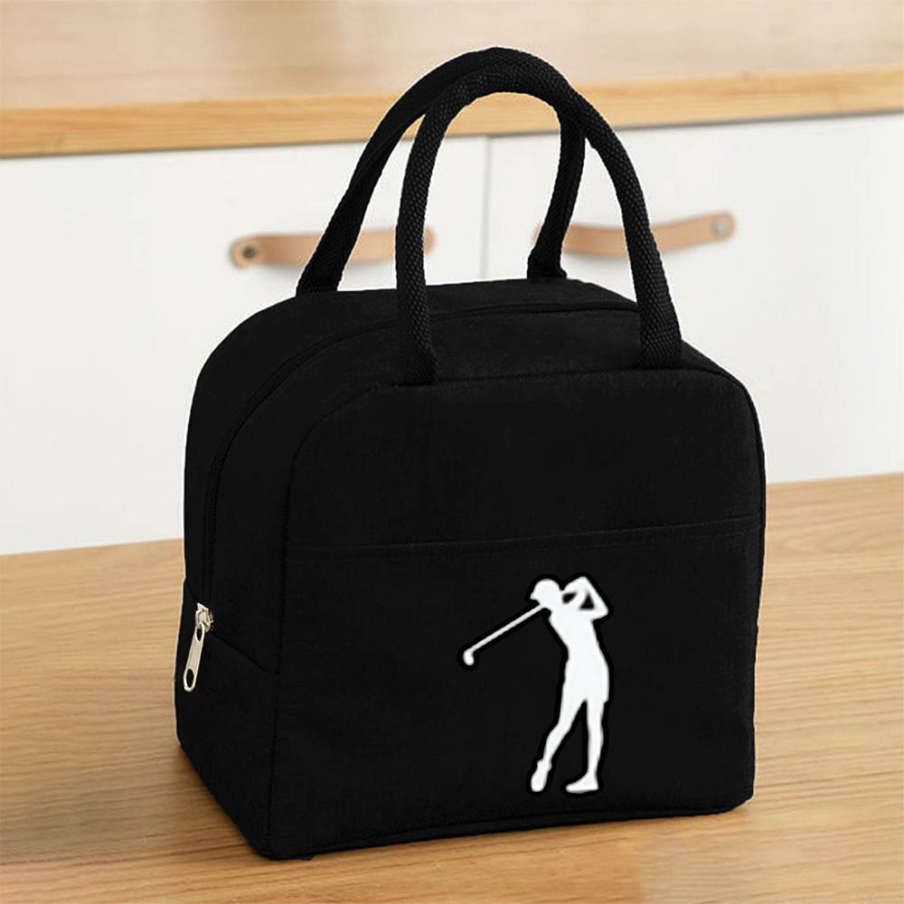 TEMU 1pc Golf Swing Large Capacity Lunch Tote Bag Oxford Fabric, Portable For Commute, Camping, Picnics, Picnic Essentials- Non-food Contact