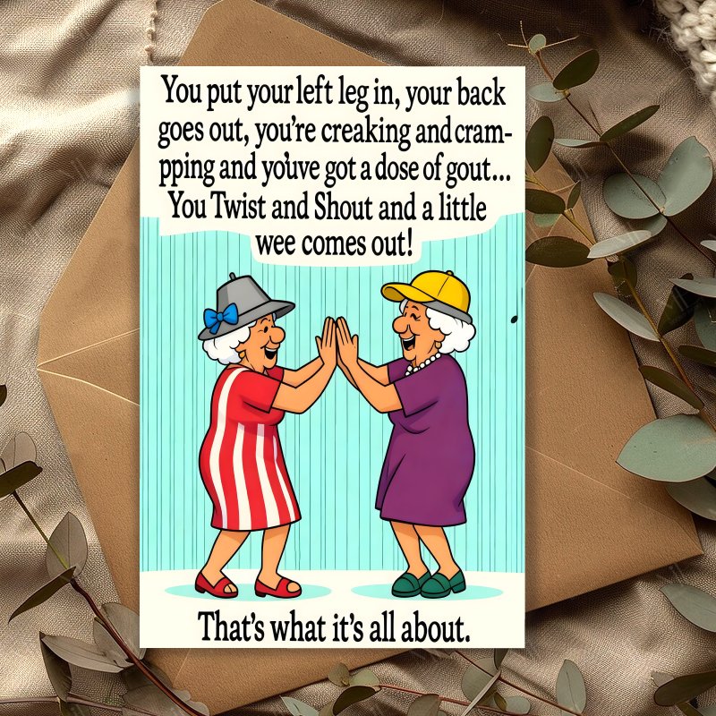 TEMU 1pc, Funny Senior Ladies Birthday Card, Unique Gift For Friend Sister, Small Business Supplies, Ideal For Retirement, Christmas Any Occasion.