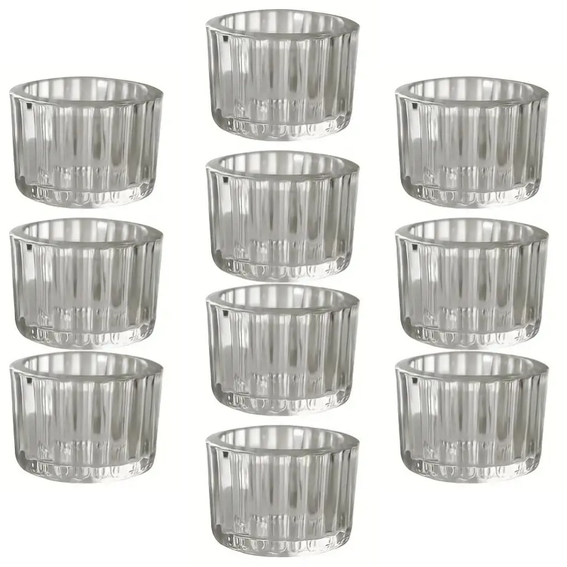 E-shop 10 Stück Kerzenhalter, hochtemperaturbeständige Duftkerzenhalter aus transparentem Glas, hitzebeständige Kerzenhalter für eine stimmungsvolle