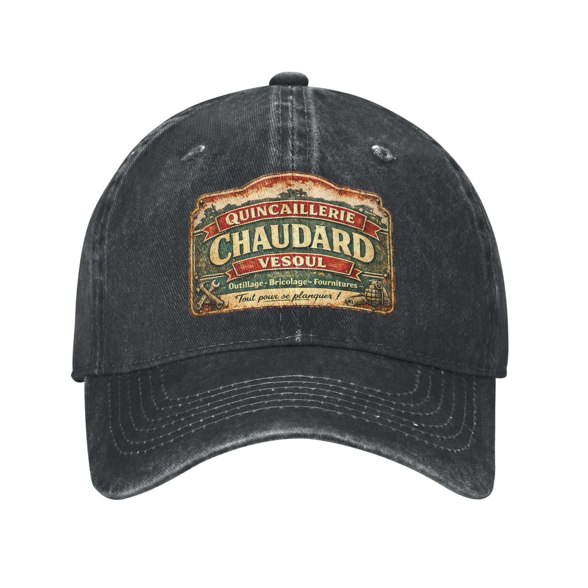 TEMU Chaudard Vesoul Hardware Casquettes de baseball pour hommes et femmes Casquettes humoristiques de film français effet usé pour air Cadeau
