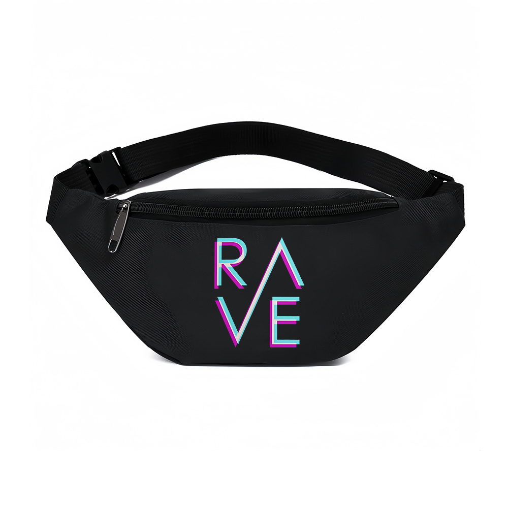 Image of 1pc Rave Neon Color Palette Men's Waist Bag Adjustable Shoulder Bag With Outdoor Sports Design Phone Bag Cycling Shoulder Bag - Zipper Closure -running