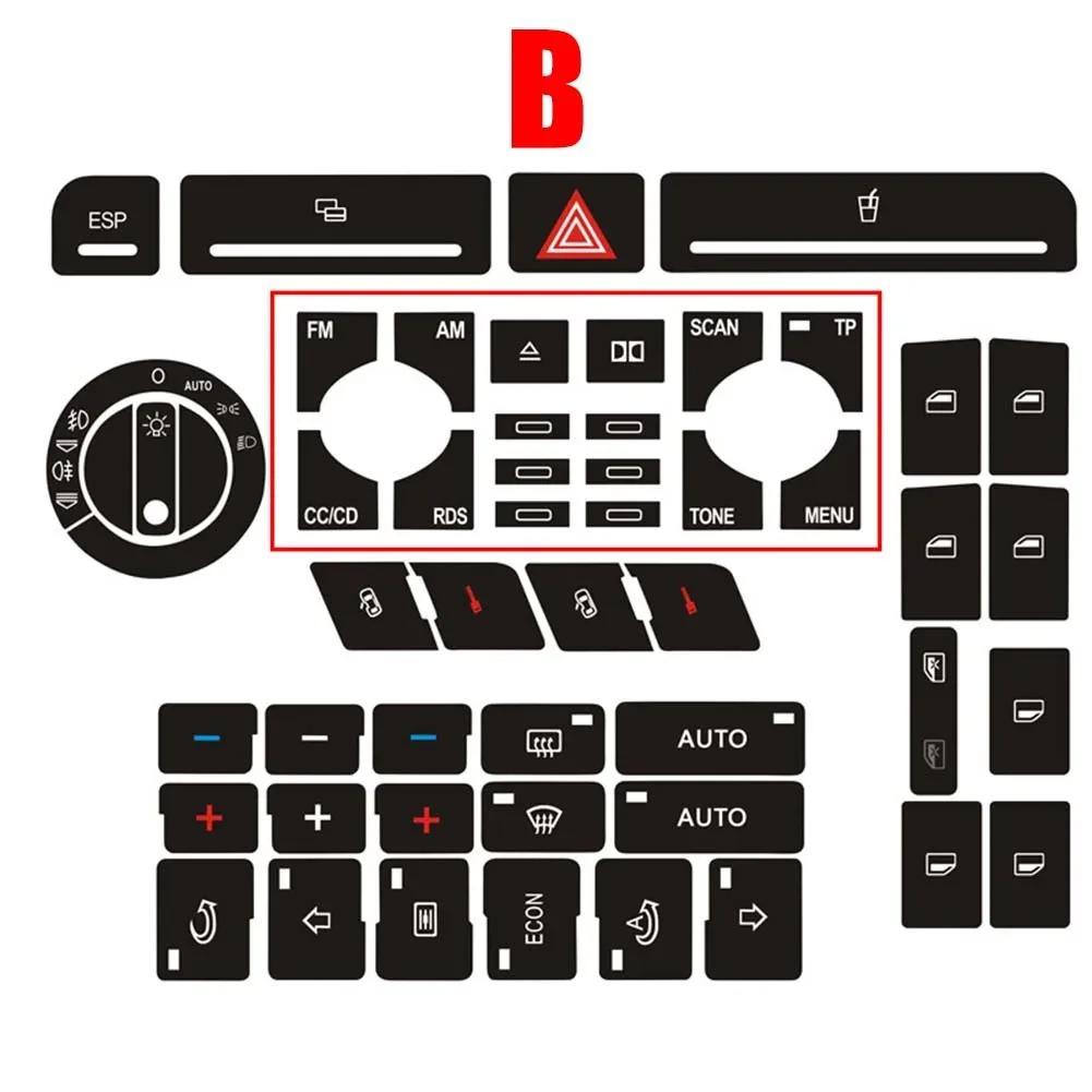 6pcs Button Repair Sticker Set For A4 B6 B7 Door Lock Window Air Conditioning Maintenance Kit