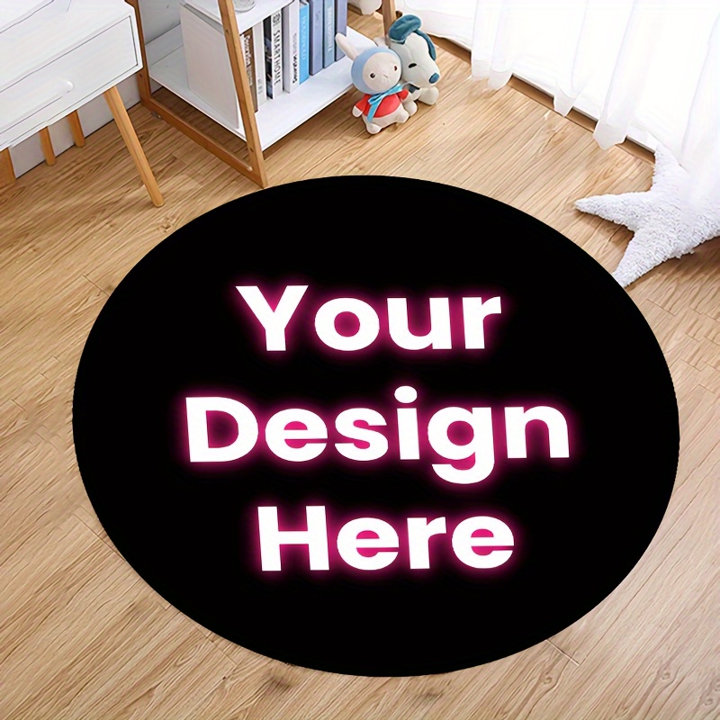TEMU Custom Carpet, Personalized Round Living Room Rug With , Images, Text, And Photos, 500g/mÂ² Fleece Material Sponge Carpet, Suitable For Bedrooms,