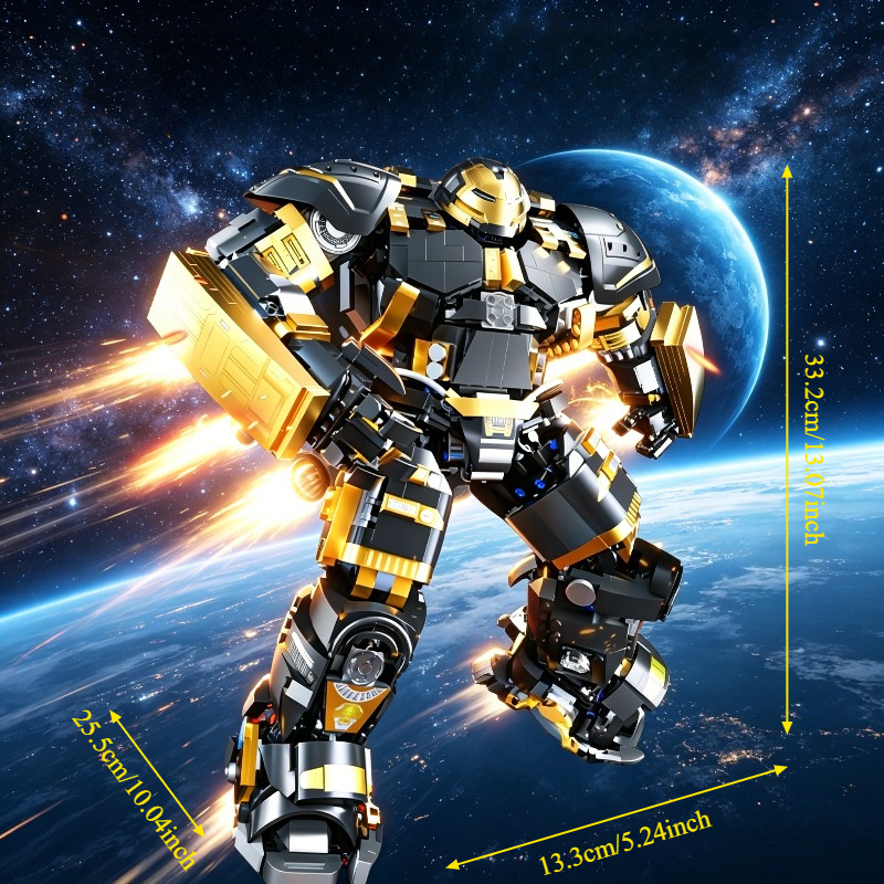 Golden Mecha Building Set, 2348pcs High-Difficulty Kit