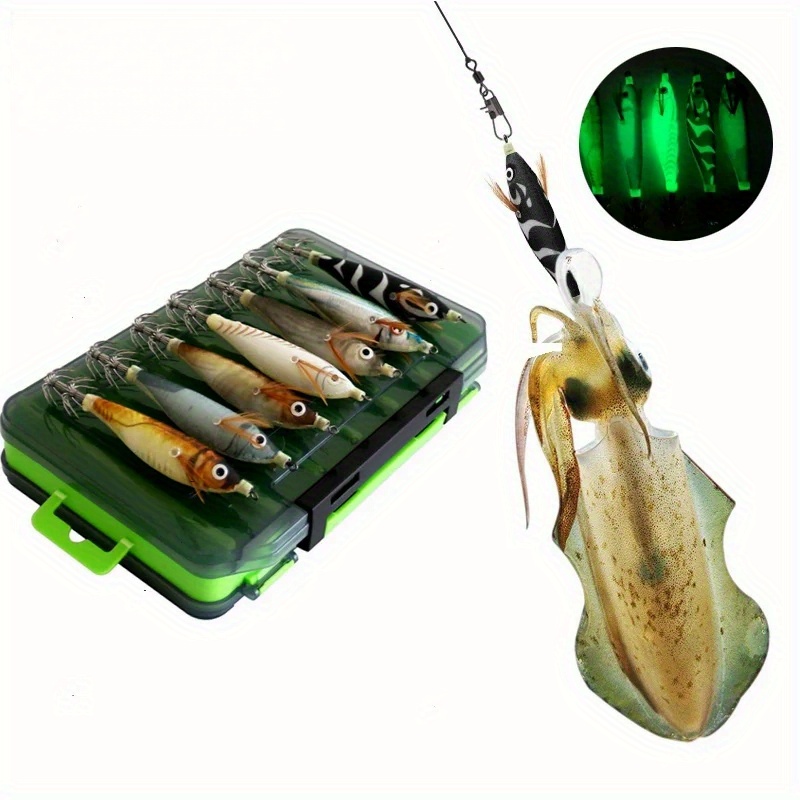 5 Pezzi Esche Per Gamberetti Finto Legno – Wobbler Calamari Jig – Esche Artificiali Per Pesca – Unbranded