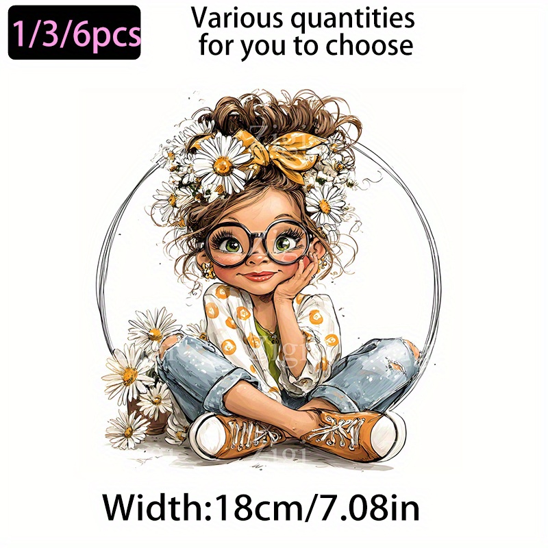 TEMU 1/3/6pcs Heat Transfer Stickers, Diy Iron-on Decals, Durable Plastic For T-shirt Pillow Decorations, Washable & High Quality - Suitable For