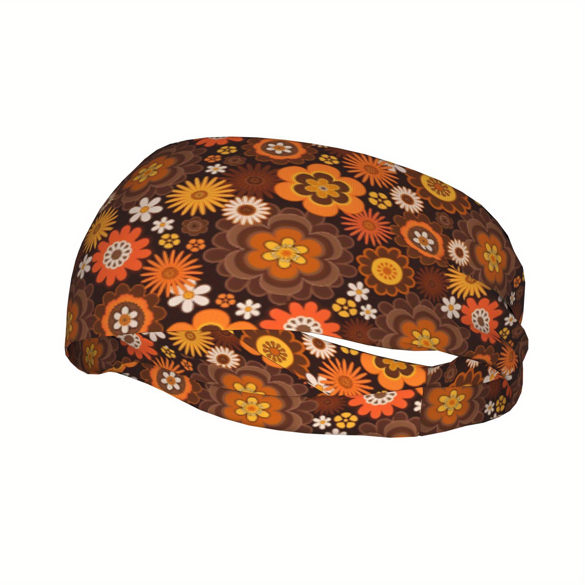 2d Print Floral Sports Headband Outdoor Riding Wear