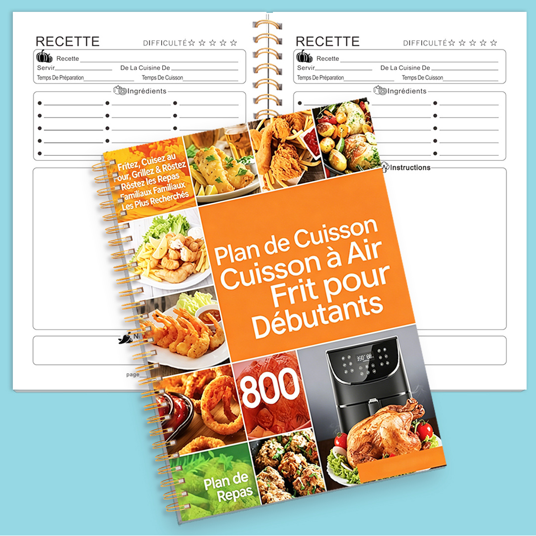 TEMU 1 cahier de composition , illustration de nourriture pour friteuse à air, idéal pour à , enregistrement d'alimentation , enregistrement de