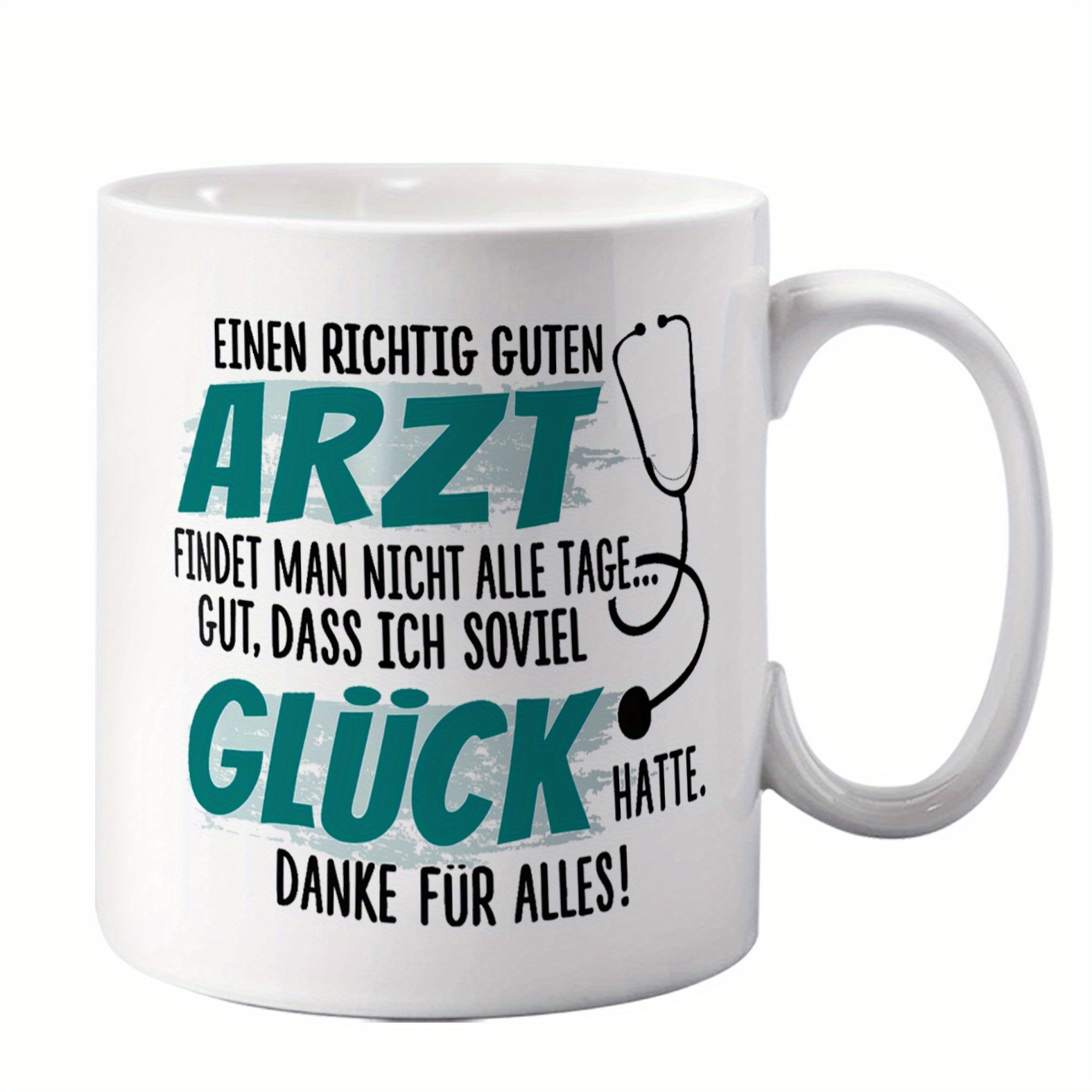 1pc Of German 8-color Ceramic Mug 11oz/325ml, A Fun Gift, Microwave Safe, Mug For Doctors, Thank You Gift For Doctors, Thank You Mug, Beautiful Sayings, Lovely Designs, Coffee Cup, , Coffee Mug