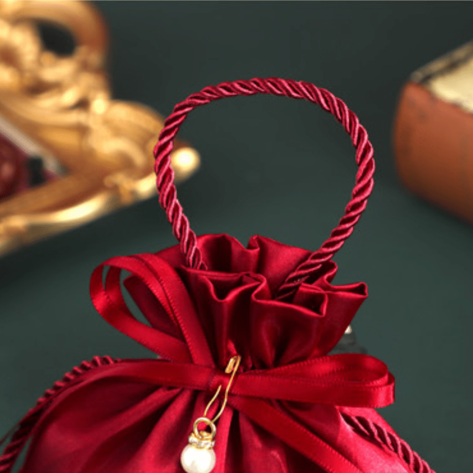 3pcs Creative Red Tassel Drawstring Gift Bags