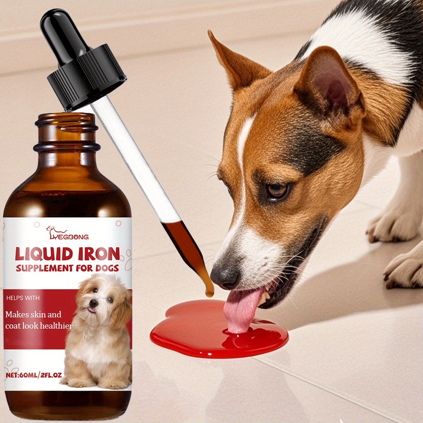 TEMU 2.03oz Pet Dog Syrup - All Breeds Pet Healthy Formula, Dropper, Vibrant Packaging, Perfect Gift For , Moisturizing Pet Care | Dropper Bottle |