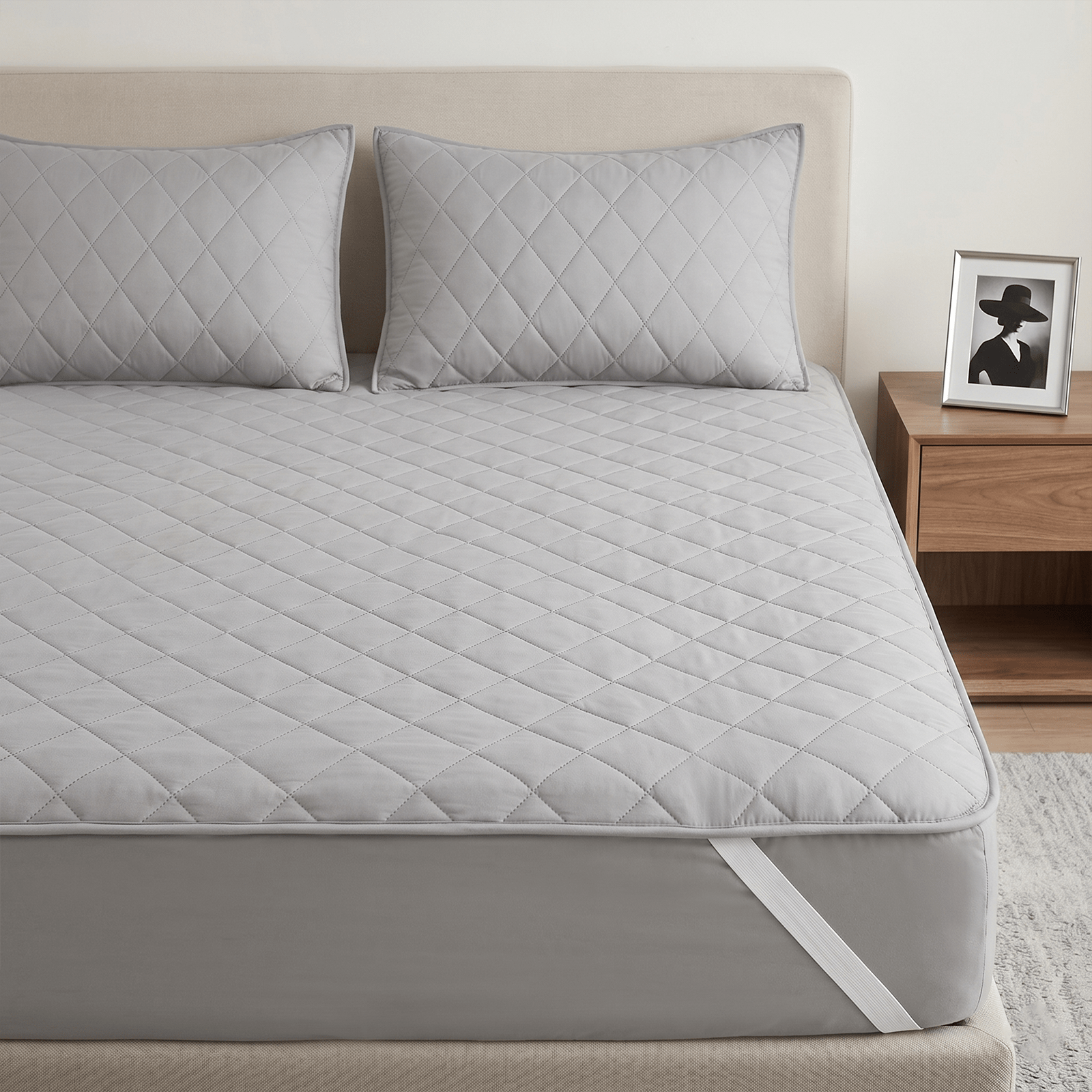 TEMU 1pc Waterproof Mattress Protector, Breathable Mattress Topper, Microfibre Mattress Cover, Waterproof Mattress Protector, , Washable, Elastic