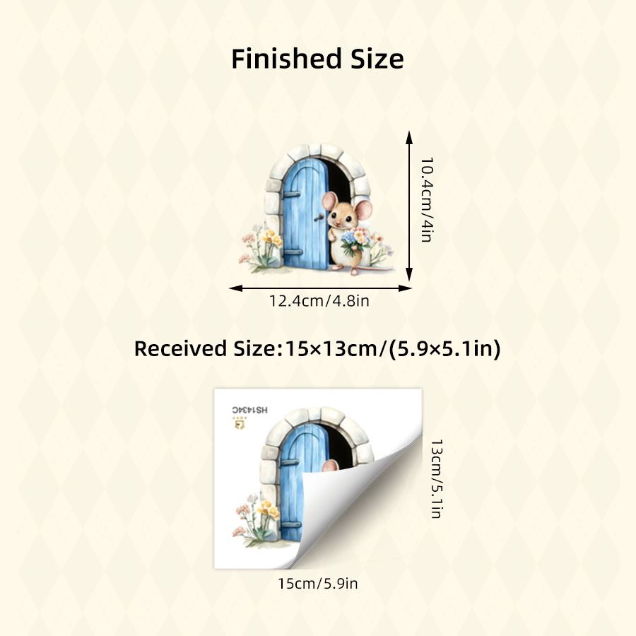 Image of 1pc Watercolor Cute 3d Wall Stickers - Pvc Self-adhesive Decals - For Staircase Decor/skirting Decor/green Bathroom Decor/cabinet Decor/kitchen Decor/home Decoration & Birthday Present