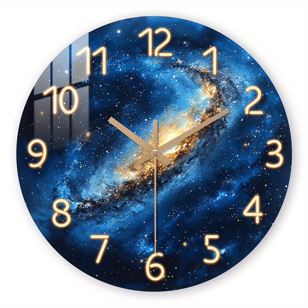 TEMU A Wooden Wall Clock Featuring A Design, Themed Around Fantasy, With A Silent Clock Face Covered In Tempered Glass. It Has An Display And Is
