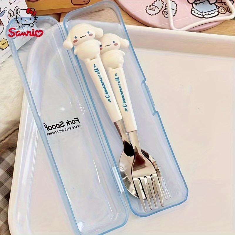           stainless steel cutlery set 2pcs flatware set polished surface cute cartoon spoon and fork set suitable for travel and home use Product details 6
