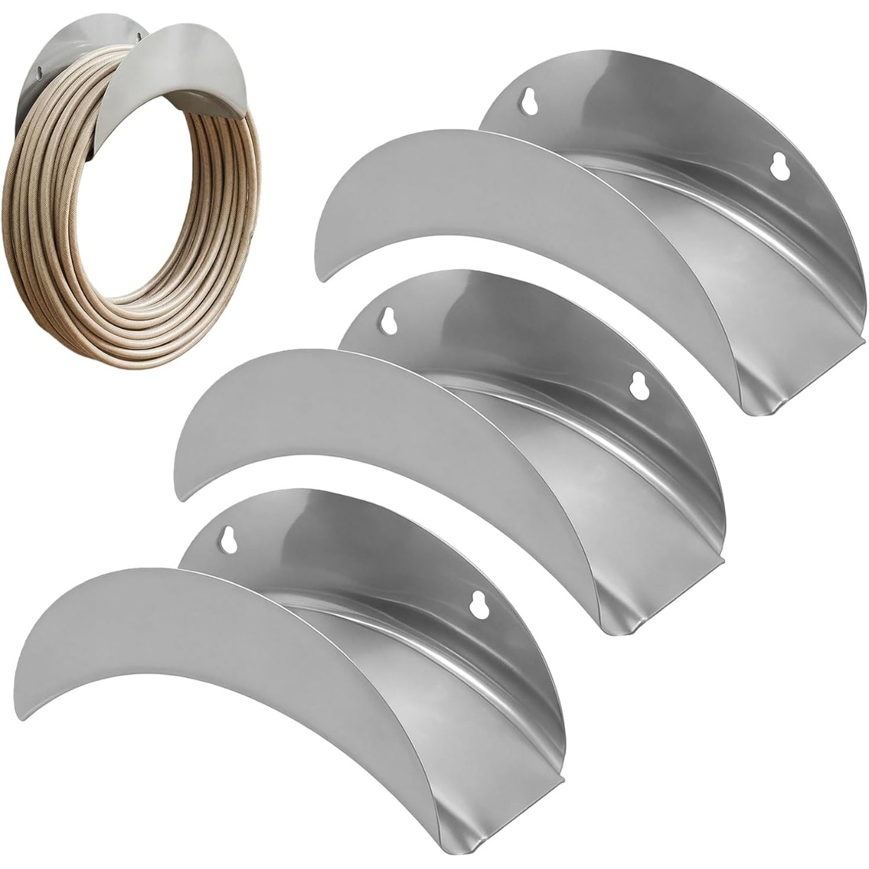 Pack Of 3 Garden Hose Holder Wall, 26 X 11.5 X 12cm Garden Hose Holder Metal, Metal Hose Holder, Wall Hose Holder For Garden Water Pipe Storage And Tool Holder
