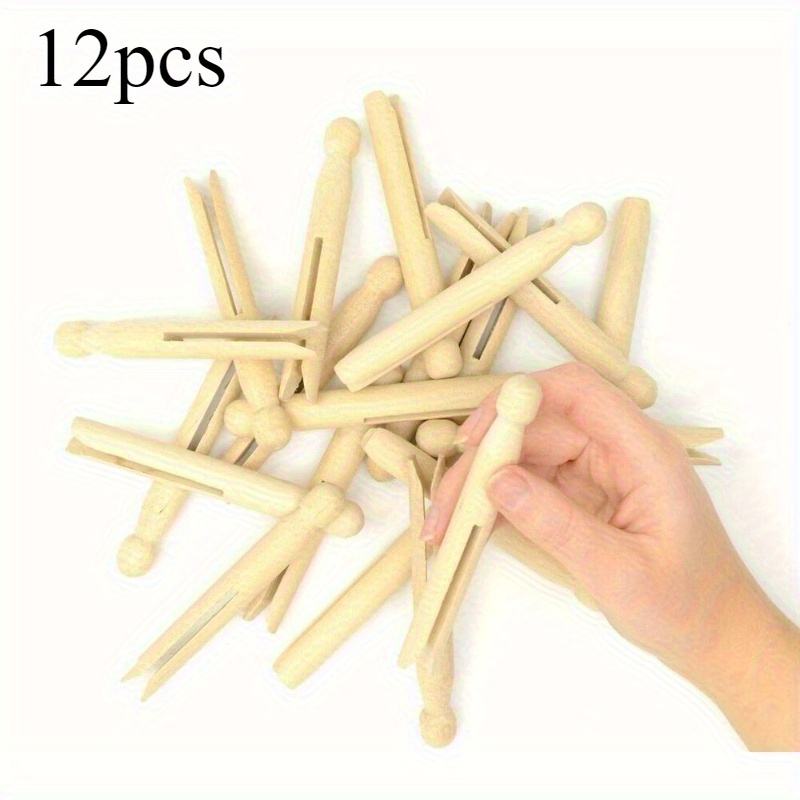 Traditional High Quality Natural Wooden Dolly Pegs For Laundry Line, Clothes Pins