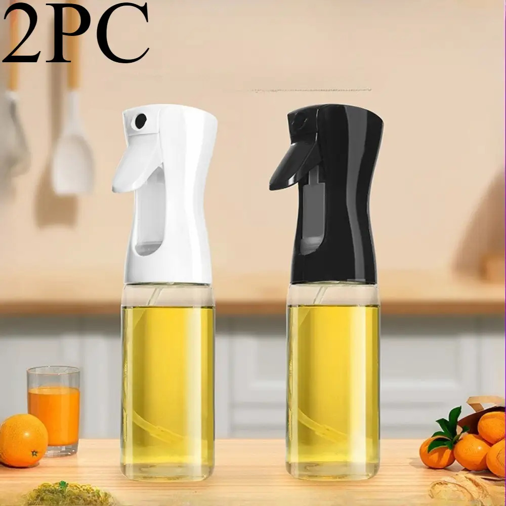 Image of White&black Cooking Oil Spray Bottle- Leak Proof Design, Adjustable Nozzle, Suitable Frying Pan, Barbecue, Salad Sauce, Low Oil Healthy Frying Kitchen Oil Spray Bottle, Kitchen Outdoor Gadget