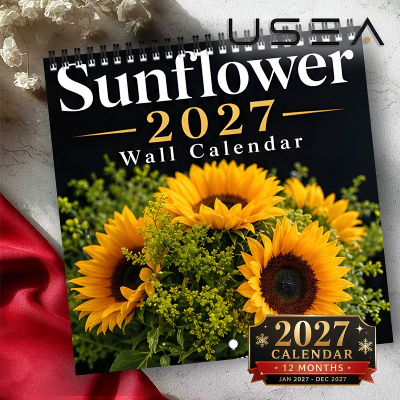 TEMU Calendrier mural planificateur grand format 2027 avec reliure à double spirale - Calendrier mural suspendu style bohème ferme, cadeau pour