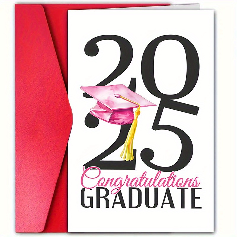 

1pc, Creative Graduation Greeting Card With Envelope (12cm*18cm), For , Niece, Friend, Bestie, Daughter, Son, To The 2025 Graduate, Suitable For Graduation, Graduation Greeting Card