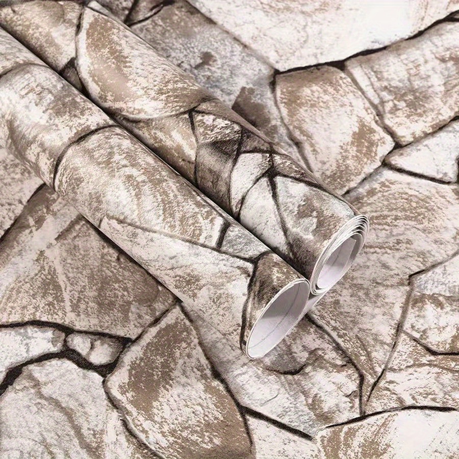TEMU 3d Self-adhesive Wallpaper Detachable Vinyl Wall Decor For Living Room, Bedroom, Kitchen, Bathroom, Bar, Salon - Waterproof, Stain-resistant,