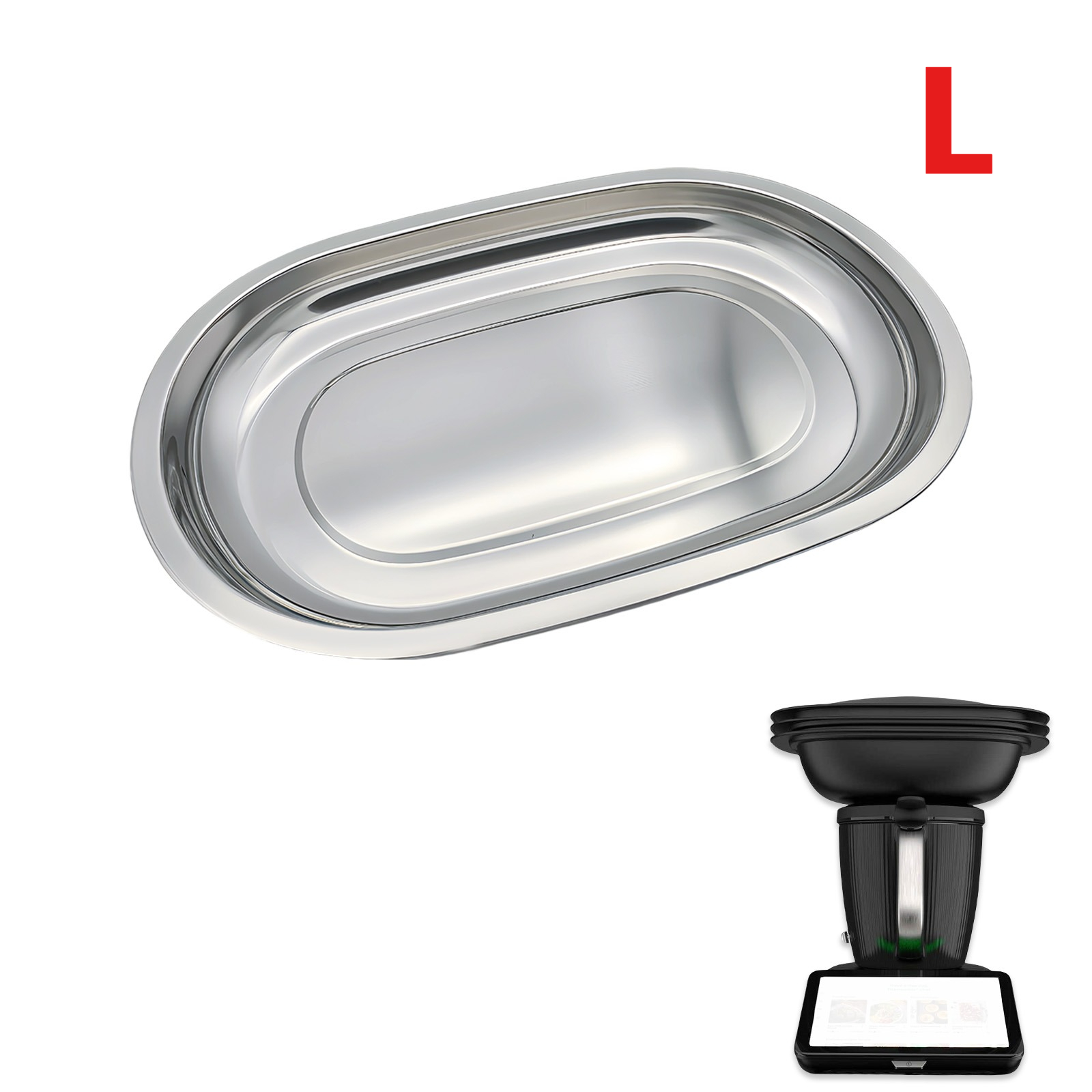 Image of 30cm/25cm Stainless Steel 304 Steaming Tray For Tm7, Food Storage Trays For Bbq, Sushi, Flat Dishes, Bread, Pastry Baking Pans, Kitchen Fruit And Vegetable Plates, Kitchen Additions