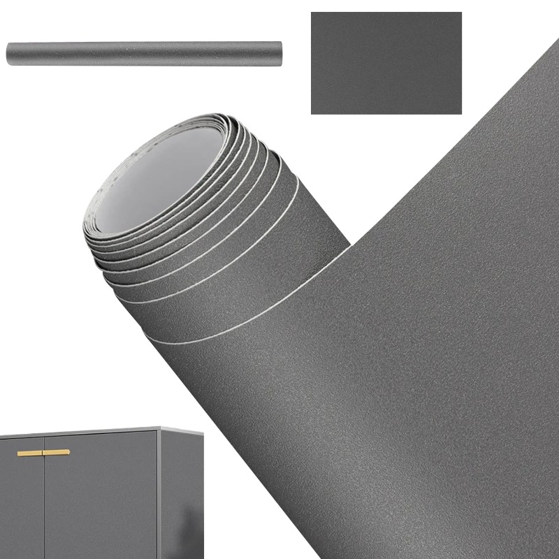 Image of Self-adhesive Wallpaper, Self-adhesive Film Light Matte Adhesive Film Pvc Film Thickened Kitchen Cabinet Sticker For Furniture Kitchen Chest