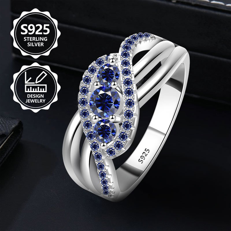 925 Sterling Silvery Exquisite Fashion Ring For Ladies. A Beautiful High-end Jewelry Ring For Ladies With A . Luxurious, Delicate, Elegant. Suitable For Travel, Festivals, Vacations, Birthdays