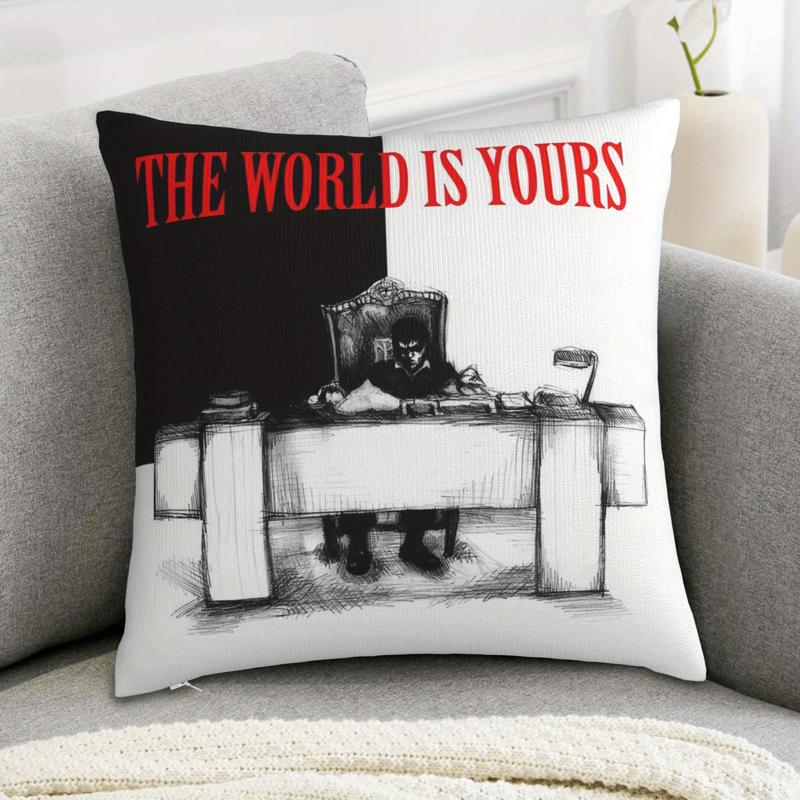 TEMU 1pc "" Cushion For Office - Style Decor Short Plush Throw Pillow Cover 17.7 Inches X17.7 Inches Without Pillow Core, Single-sided 2d Printed,