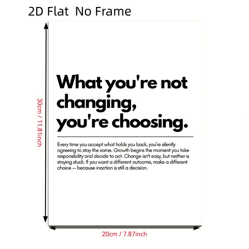 TEMU 2d Flat, Modern Minimalist "what You Haven't Is What " Motivational Poster - Frame- Wall Art Suitable For Home Office, Bedroom Decor, Black &