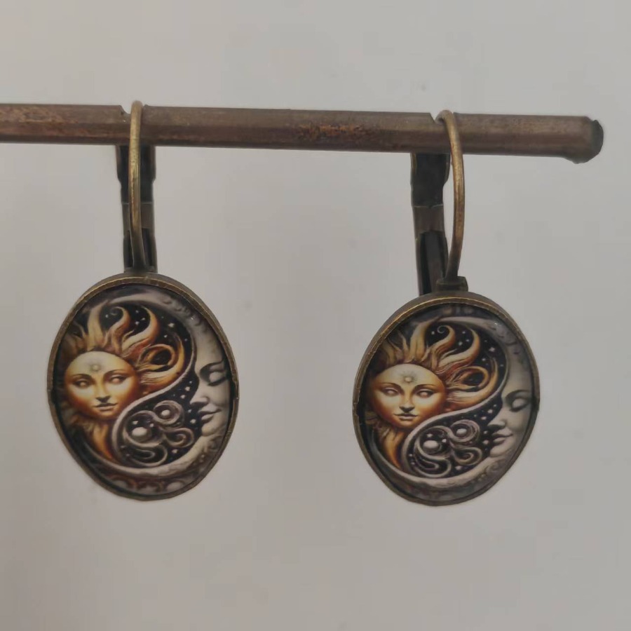 TEMU 2pcs Boucles d'oreilles Yin Yang Boucles d'oreilles Boucles d'oreilles Boucles d'oreilles Ovale Boucles d'oreilles Bijoux d'ajout Bijoux uniques
