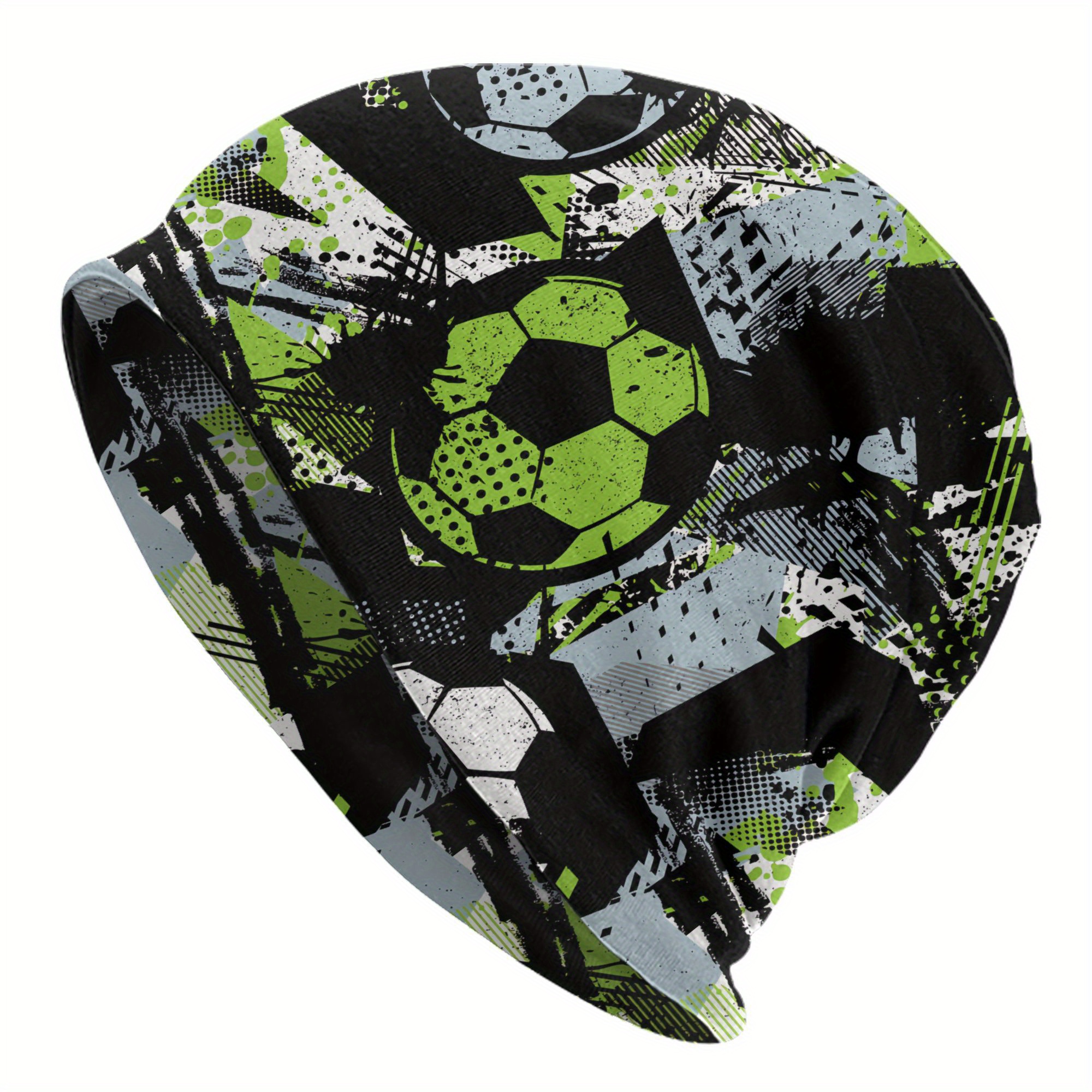 E-shop Fußballmuster Bonnet Mützen für Männer Skullies Beanies Hut Kappe Hip Hop Kappen