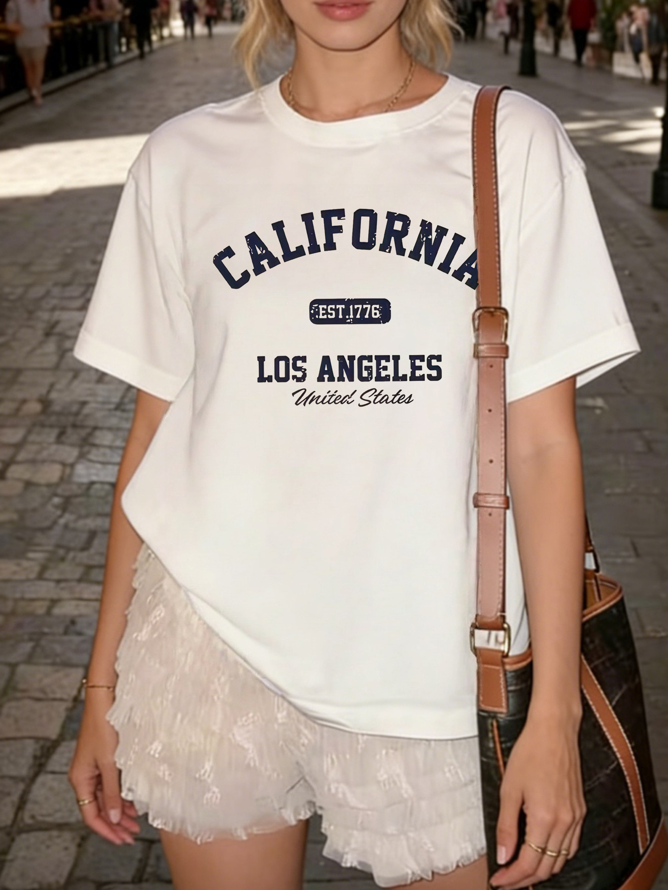 This Women'S Fashion Summer Short-Sleeve T-Shirt Features a Round Neck, Offering a Soft And Comfortable Fit That Is Perfect for Casual Wear And Showcases Youthful Energy. It'S Suitable for Various Occasions Such As Back-To- Season, Leisure