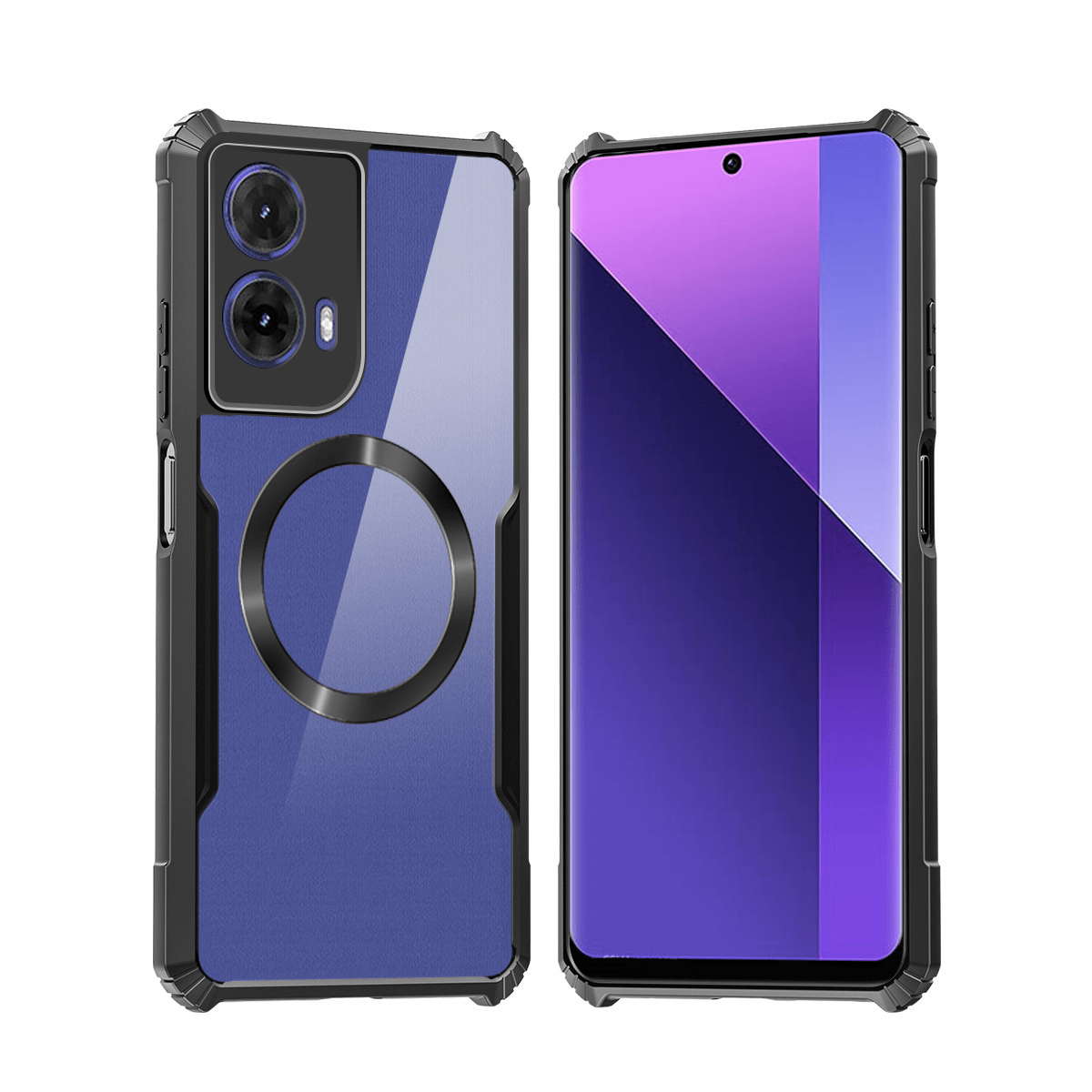 TEMU Phone Case - Compatible With Motorola Moto G85 5g Phone Case Magnetic Casing Shockproof Soft Cover Acrylic Transparent Back Camera Protection