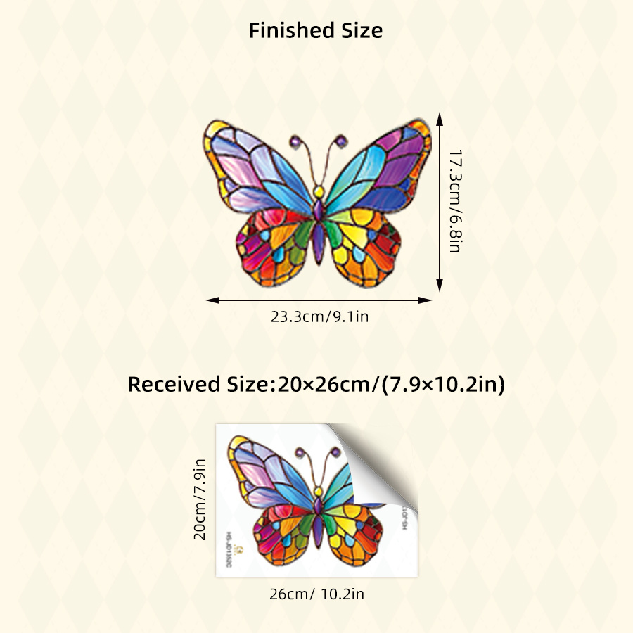 E-shop Retro Bunte Schmetterling Kunst Fensteraufkleber - PVC Elektrostatische Adsorption Aufkleber - für Glas Tür / Fenster / Badezimmer Toiletten