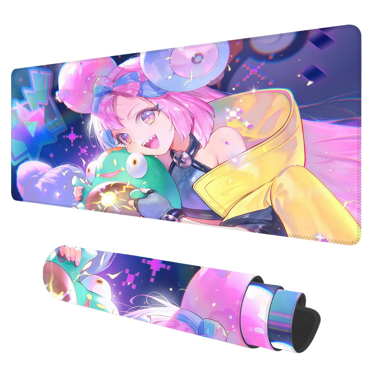 TEMU 1 Iono & Large Gaming Mouse Pad - Non-slip Rubber Base, Washable, Stitched Edge, Vivid Design, Durable And Comfortable, Suitable For Long-term