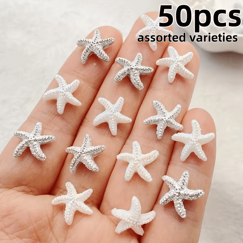 Image of 50/ 110pcs Mixed Color Resin Starfish Water Diamonds - (random Color)flat Backed , Suitable For Diy Crafts, Wedding Decorations, Nail Art, And Scrapbooks