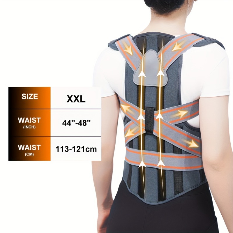Back Support (2 Aluminum Bars + 4 Acrylic Sheets) Unisex, Full Back Support, Adjustable, Removable